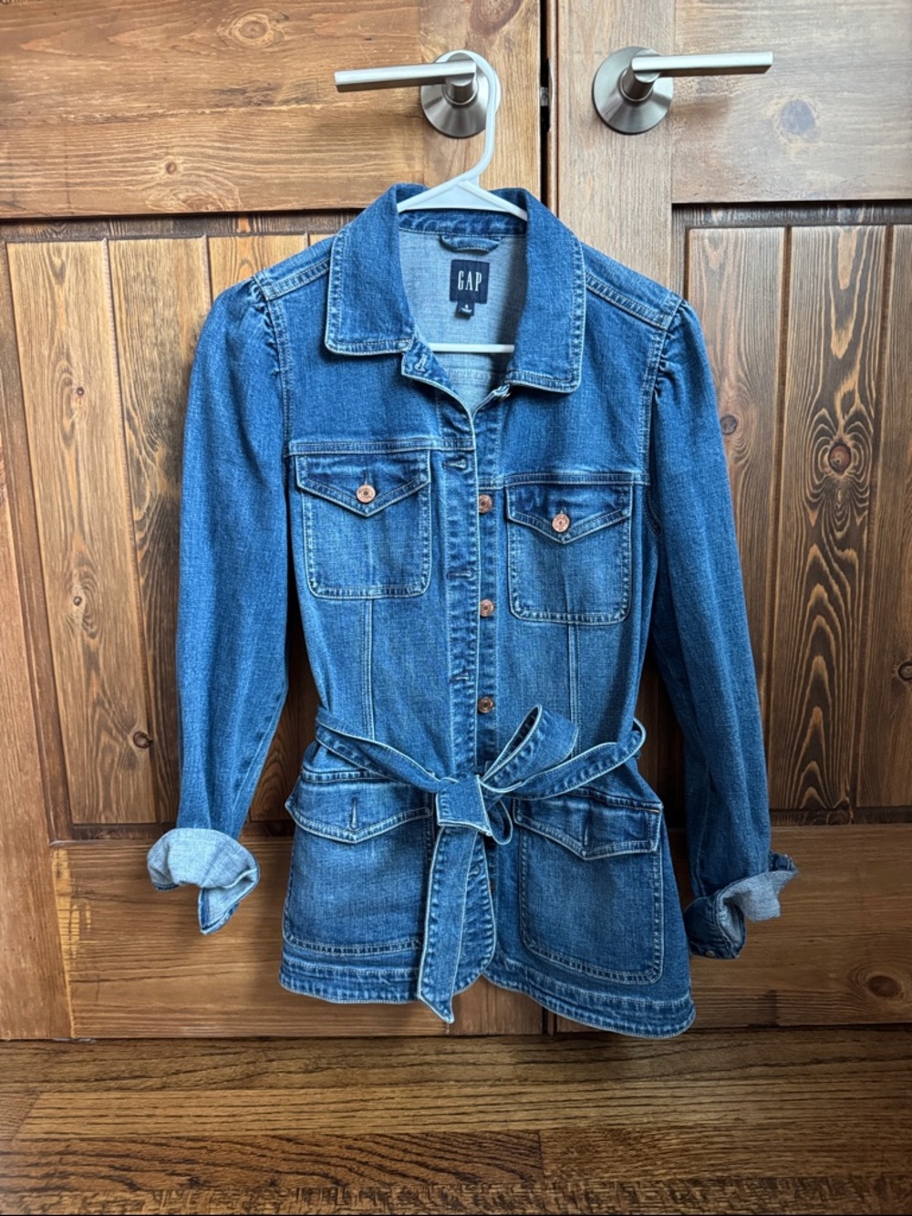 GAP Blue Denim Belted Jean Jacket